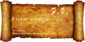 Fixler Virág névjegykártya